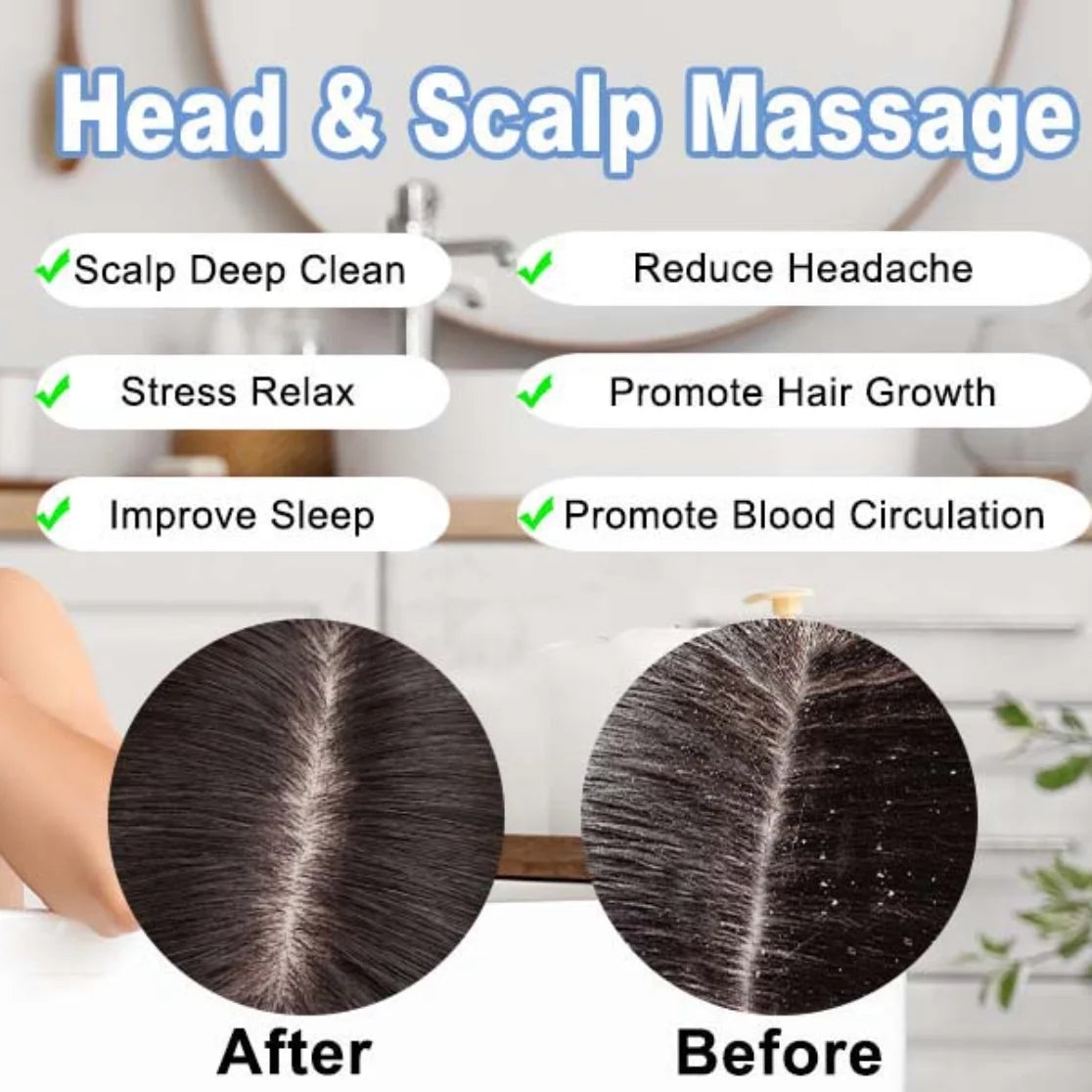 Electric Scalp Massager Rechargeable Head Massager Scalp Stress Relax with 8 Removable Massage Claws Cat Massager(Silver)
