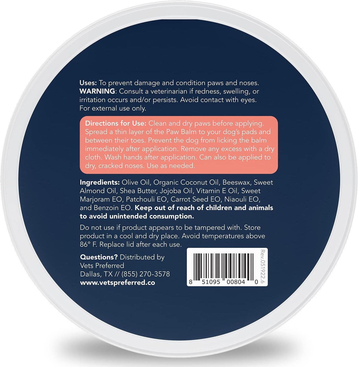 Paw Balm Pad Protector for Dogs – Dog Paw Balm Soother – Heals, Repairs and Moisturizes Dry Noses and Paws – Ideal for Extreme Weather Season Conditions - 2 Oz