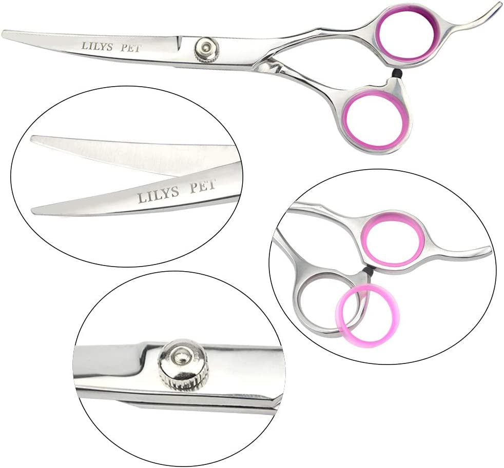 Professional PET DOG Grooming Scissors Suit,Cutting&Curved&Thinning Shears (6.0")