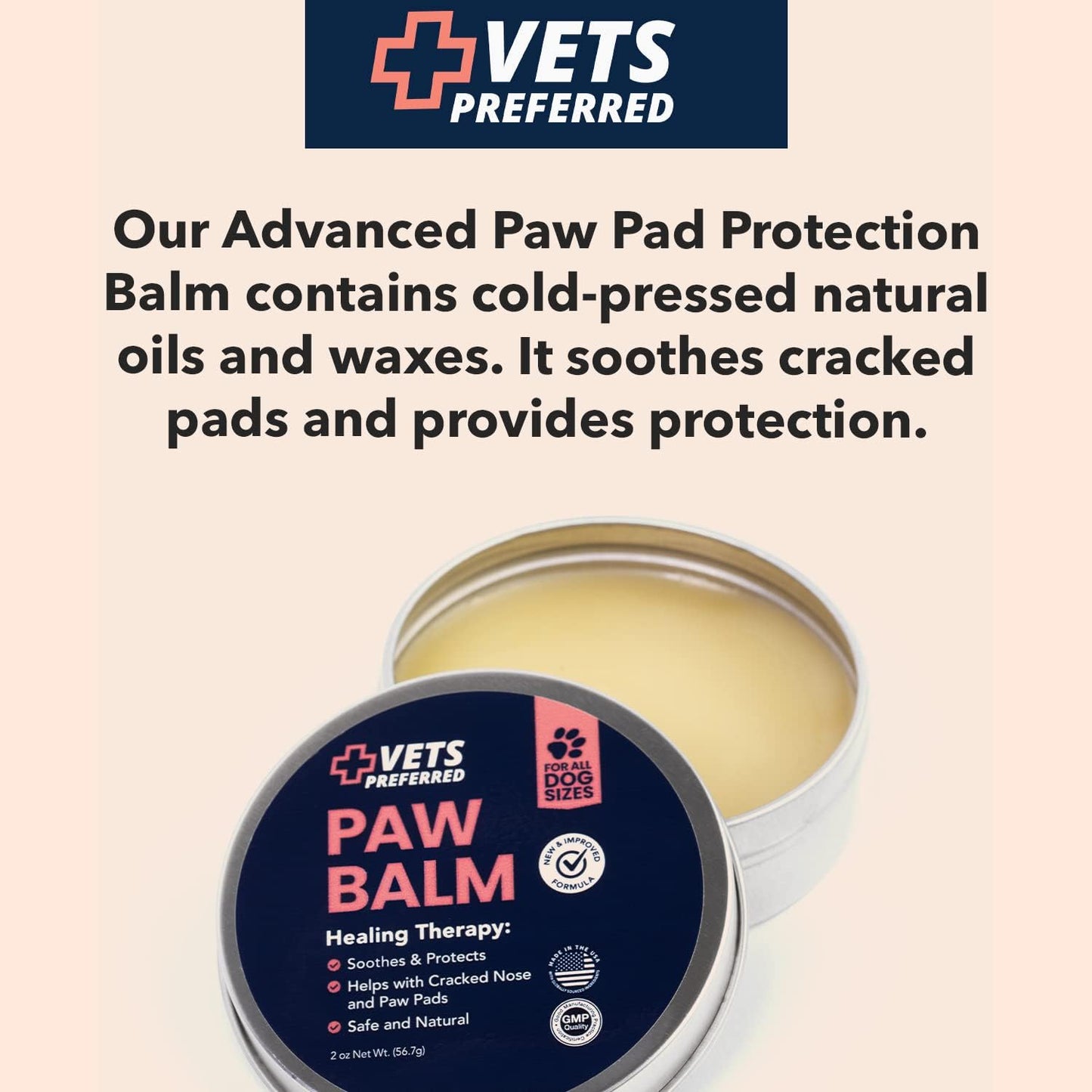 Paw Balm Pad Protector for Dogs – Dog Paw Balm Soother – Heals, Repairs and Moisturizes Dry Noses and Paws – Ideal for Extreme Weather Season Conditions - 2 Oz