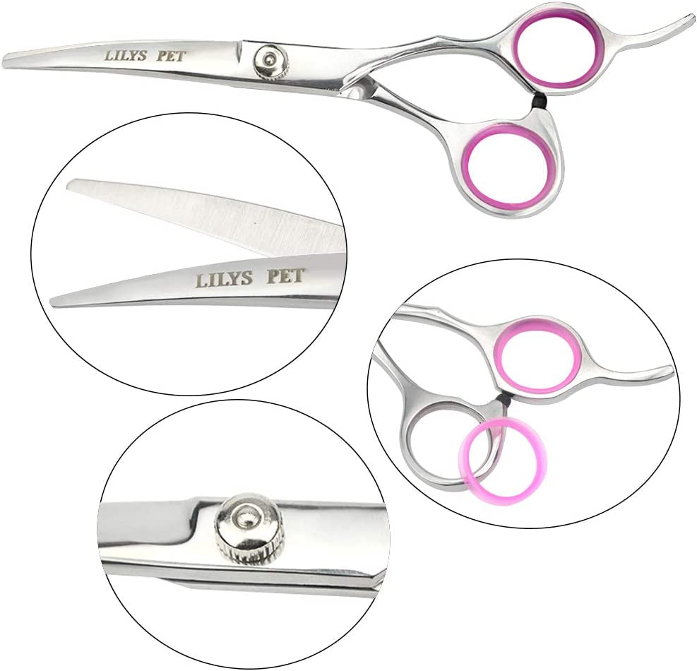 Professional PET DOG Grooming Scissors Suit,Cutting&Curved&Thinning Shears (6.0")