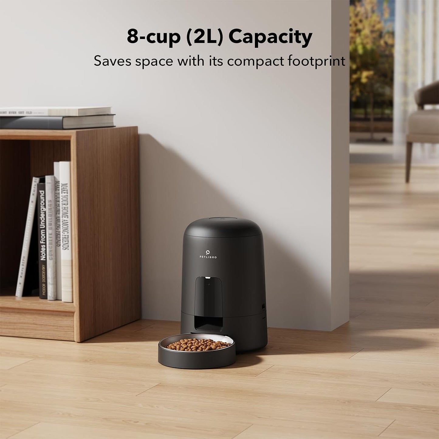 Automatic Cat Feeder, Automatic Cat Food Dispenser Battery-Operated with 180-Day Battery Life, AIR Pet Feeder for Cat & Dog, Timed Cat Feeder Program 1-6 Meals Control, 2L Auto Cat Feeder