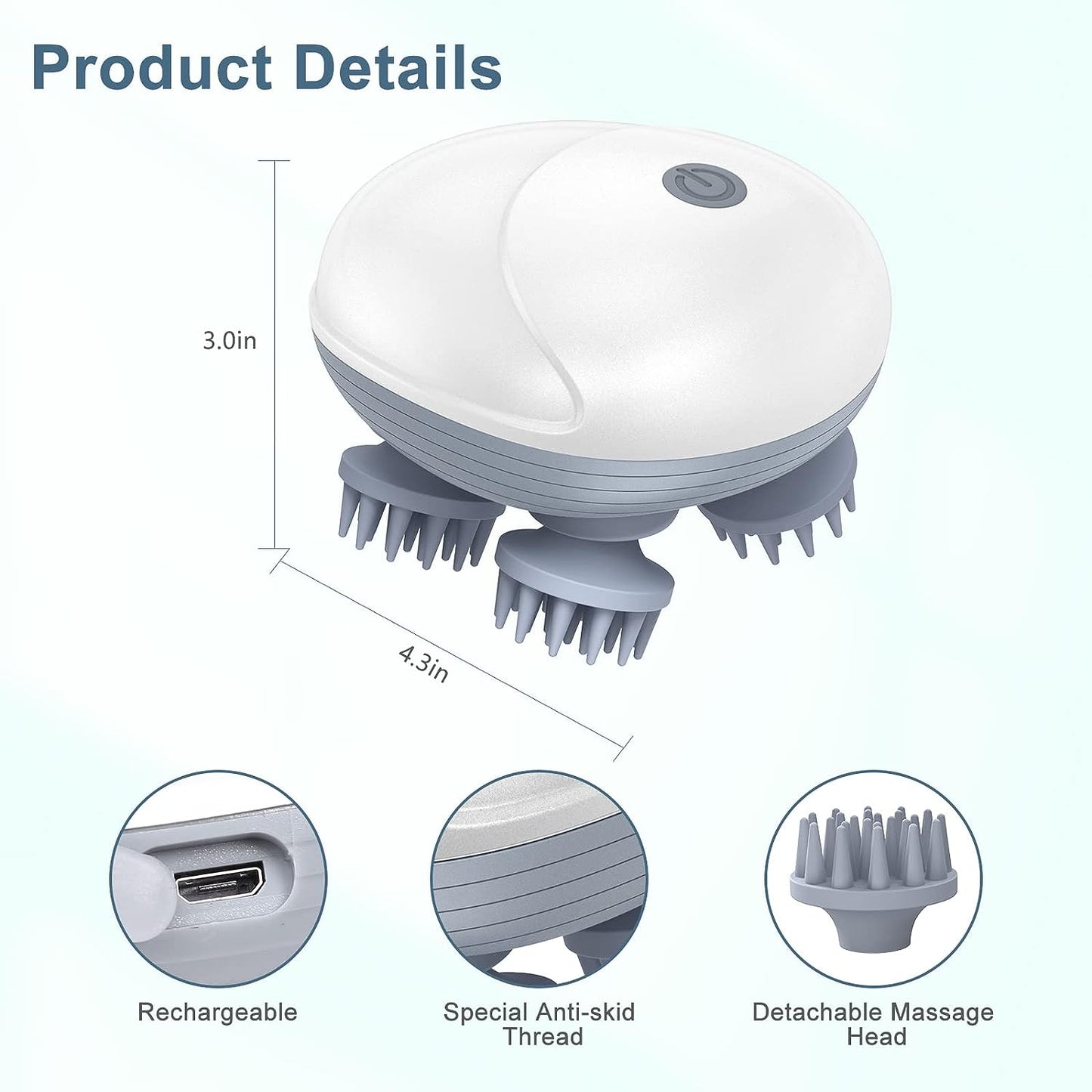 Upgraded Handheld Pet Massager for Dogs and Cats, Electric Cat Massager Dog Massager, with 4 Rotatable Massage Heads, Three Modes, for Relieving Tight Stiffness Muscles, Promote Bonding