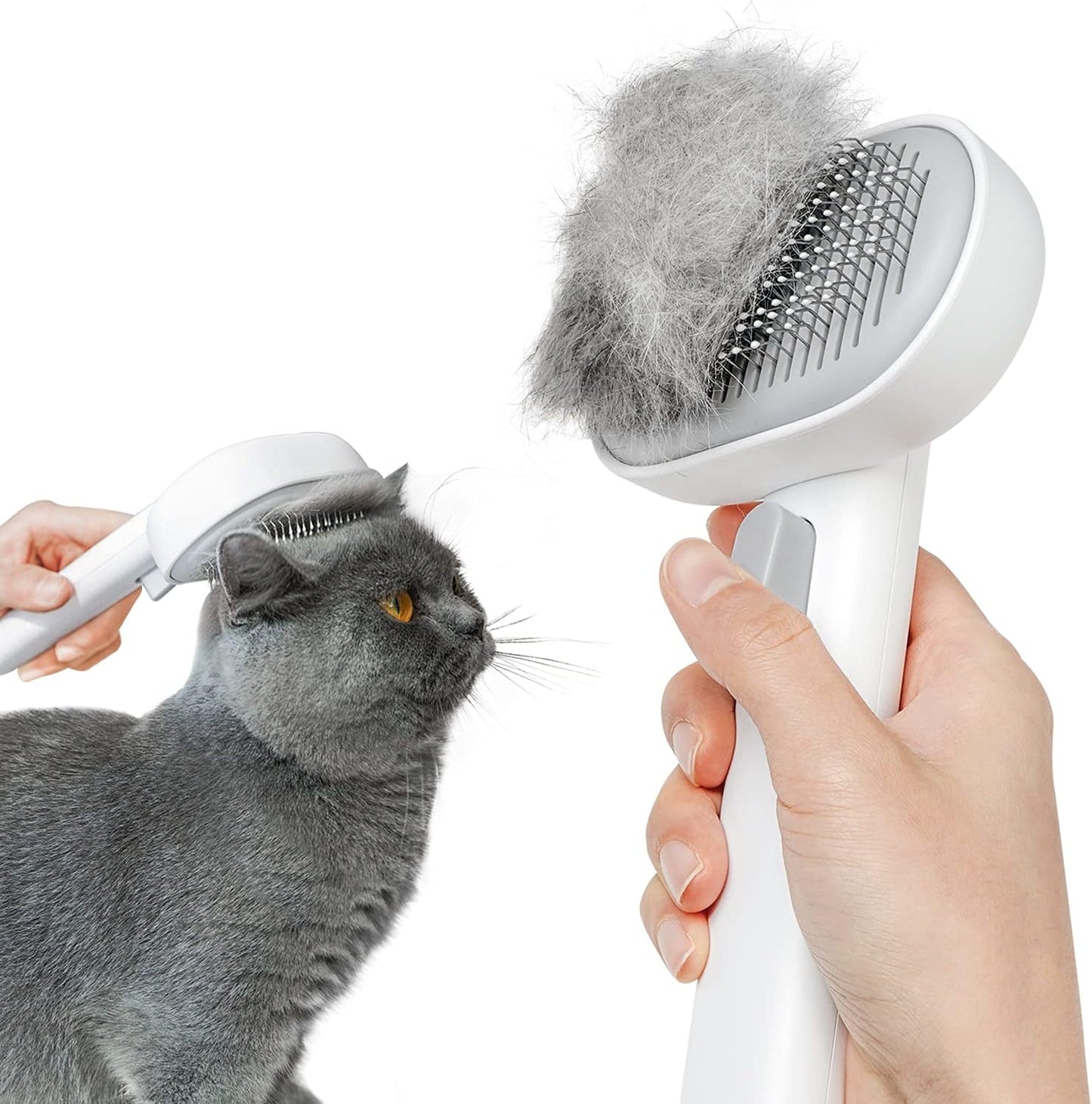 Cat Brush with Release Button, Cat Brushes for Indoor Cats Shedding, Cat Brush for Long or Short Haired Cats, Cat Grooming Brush Cat Comb for Kitten Rabbit Massage Removes Loose Fur