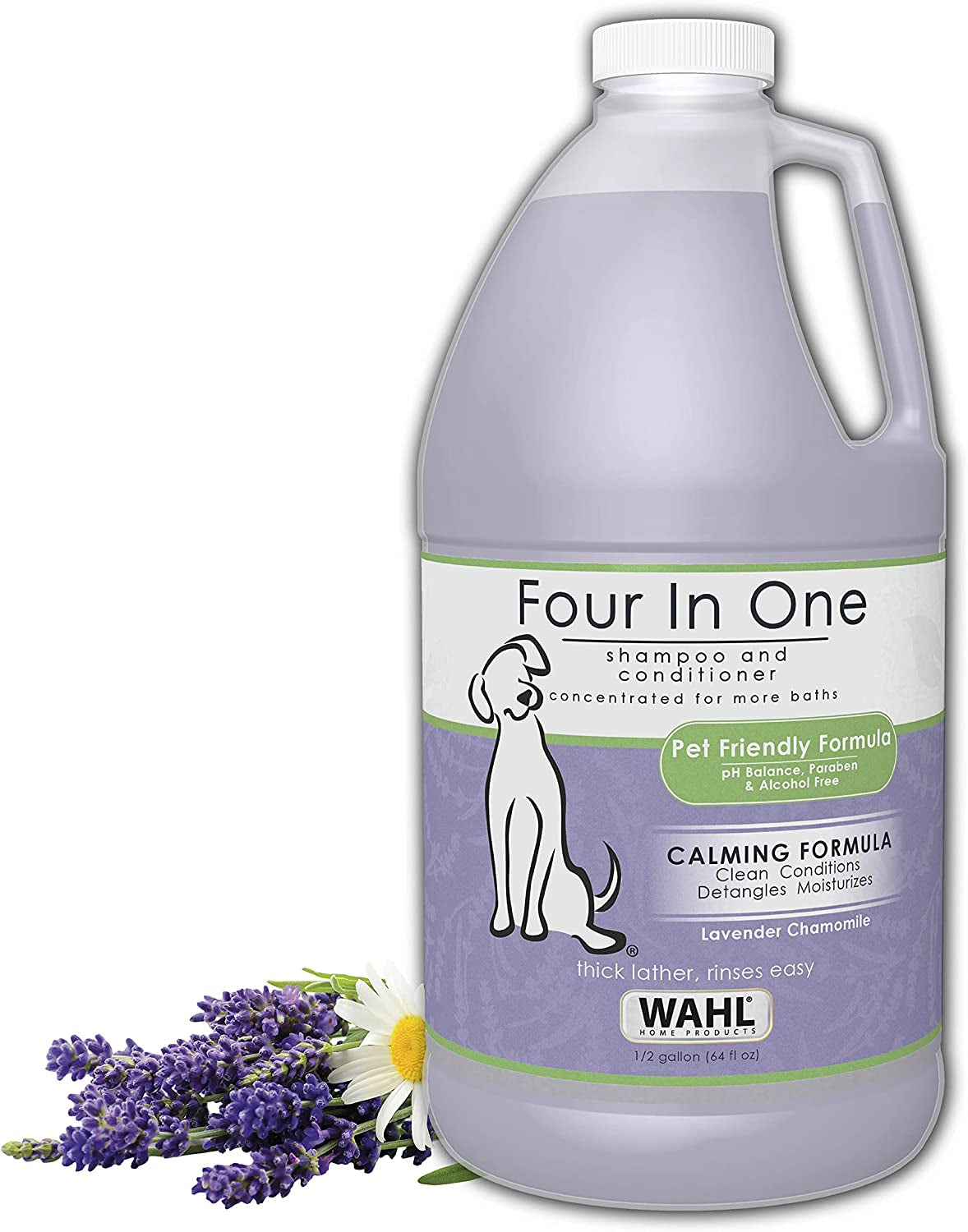 USA 4-In-1 Calming Pet Shampoo for Dogs – Cleans, Conditions, Detangles, & Moisturizes with Lavender Chamomile - Pet Friendly Formula – 64 Oz - Model 821000-050