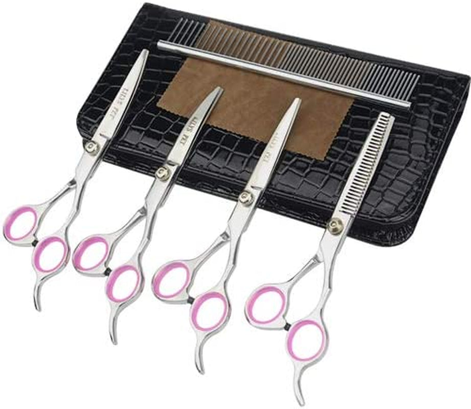 Professional PET DOG Grooming Scissors Suit,Cutting&Curved&Thinning Shears (6.0")