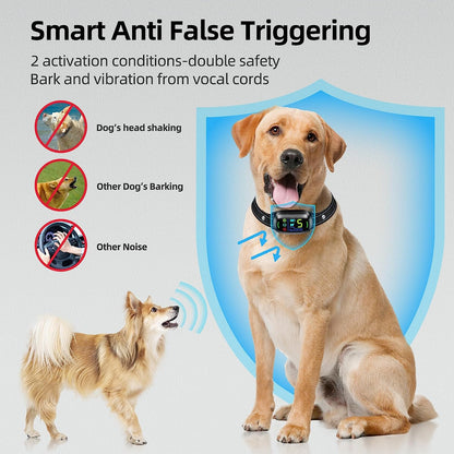 Dog Bark Collar,  Rechargeable Smart Collar, anti Barking Training Collar with 5 Adjustable Sensitivity Beep Vibration Shock, for Large Medium Small Dogs (Black)