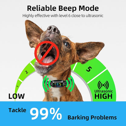 Dog Bark Collar,  Rechargeable Smart Collar, anti Barking Training Collar with 5 Adjustable Sensitivity Beep Vibration Shock, for Large Medium Small Dogs (Black)