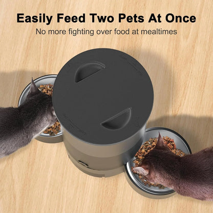 Eotvia Automatic Cat Feeder, Wifi Smart Food Dispenser with APP Control for Remote Feeding, Dual Power Supply, Timed Pet Feeder Programmable 1-10 Meals, 3L, Black
