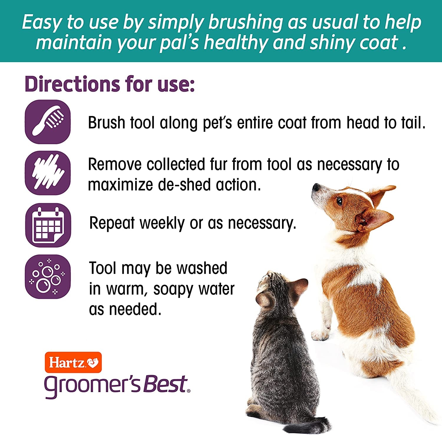 , Groomer'S Best Small Slicker Brush for Cats and Small Dogs, Black/Violet, 1 Count