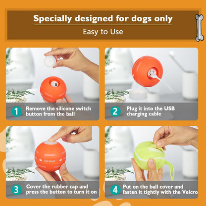 Interactive Dog Toys Dog Ball,[2023 Newly Upgraded] Durable Motion Activated Automatic Rolling Ball Toys for Puppy/Small/Medium/Large Dogs,Usb Rechargeable