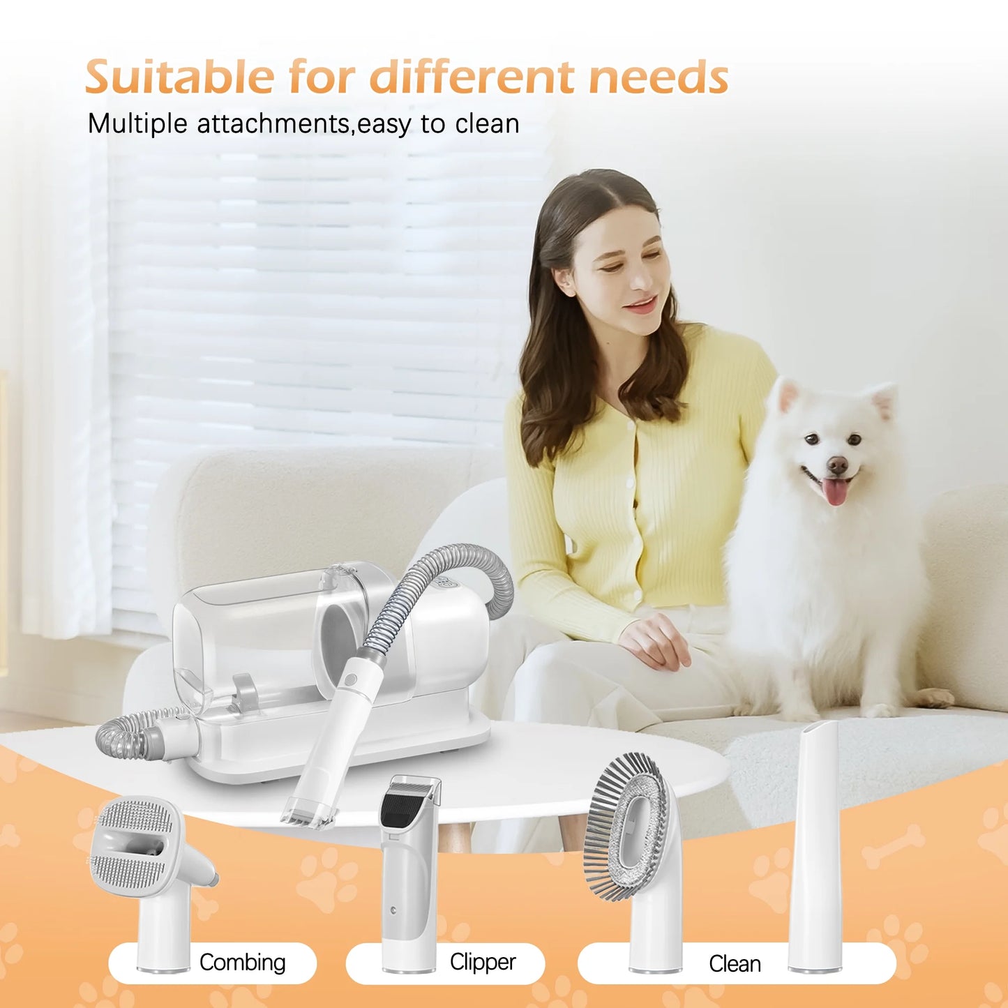 Dog & Cat Grooming Clippers Kit, Adjustable Corded Electric with Accessories (9 Pack)