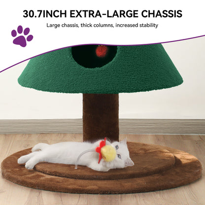 Christmas Cat Tree with Cat House Cat Tower for Indoor Cats with Cat Condos