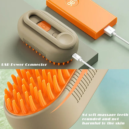 3-in-1 Pet Grooming Steam Brush for Cats and Dogs