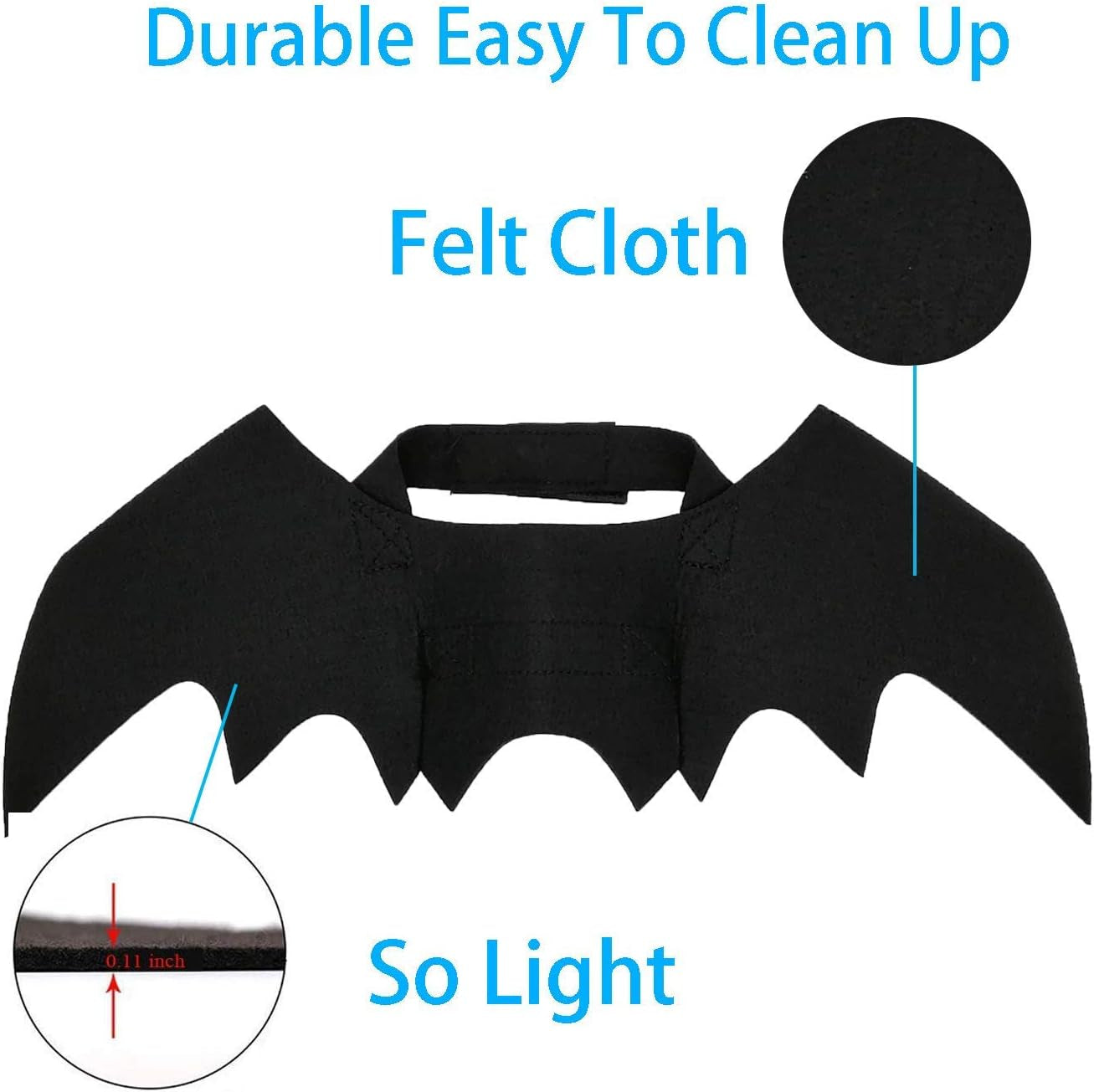 Halloween Bat Wings Pet Costume,Party Dress up Funny Cool Apparel,For Cat and Small Medium Large Dog(M)