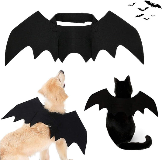 Halloween Bat Wings Pet Costume,Party Dress up Funny Cool Apparel,For Cat and Small Medium Large Dog(M)