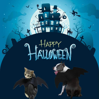 Halloween Bat Wings Pet Costume,Party Dress up Funny Cool Apparel,For Cat and Small Medium Large Dog(M)