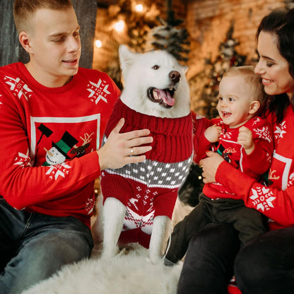 4 Pieces Dog Sweaters Christmas Halloween Dog Holiday Sweaters Puppy Snow Elk Reindeer Snowman Skull Bats Pumpkins Turkey Heart Warm Cosplay Clothes(Cute Pattern,X-Large)