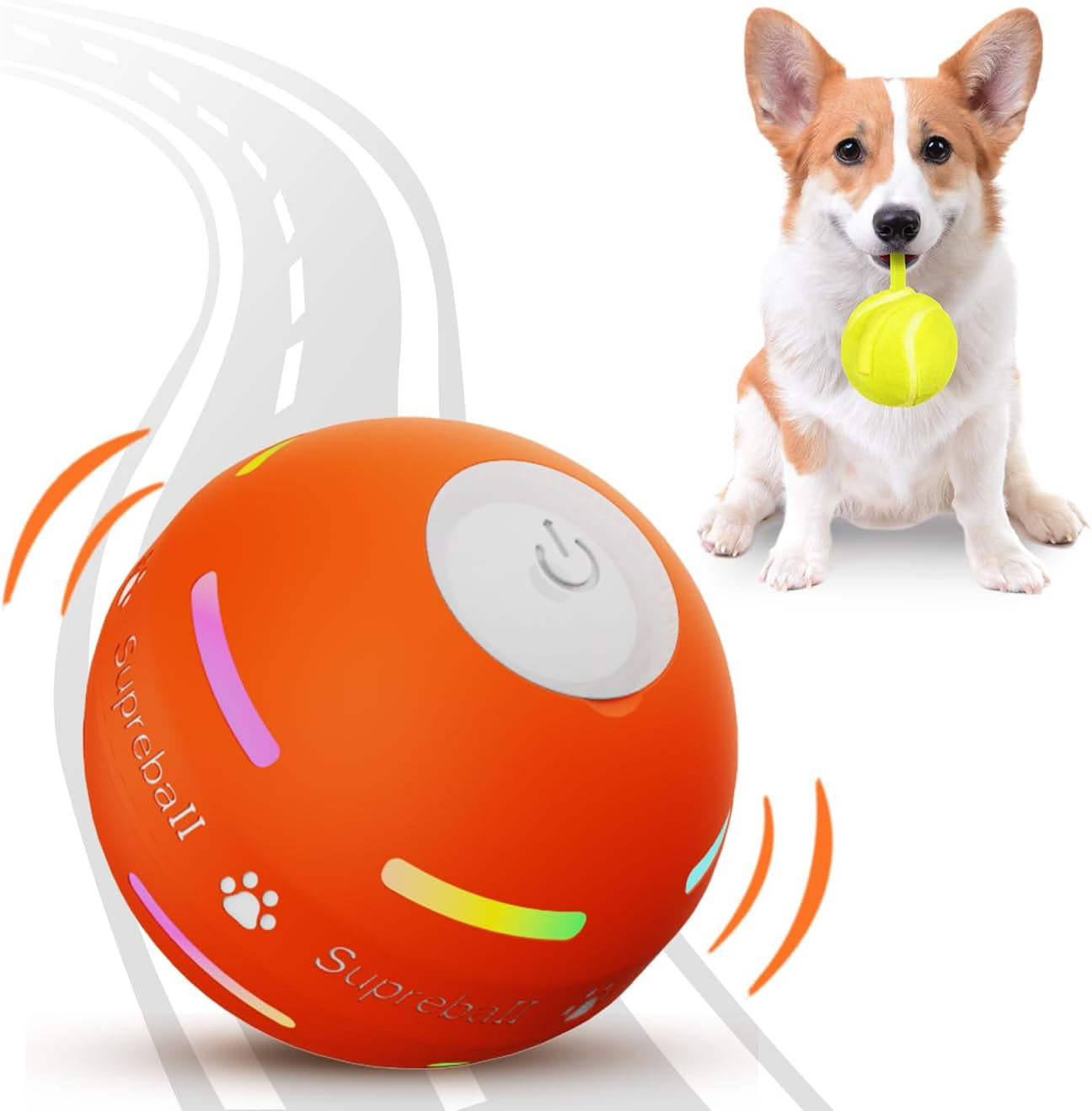 Interactive Dog Toys Dog Ball,[2023 Newly Upgraded] Durable Motion Activated Automatic Rolling Ball Toys for Puppy/Small/Medium/Large Dogs,Usb Rechargeable