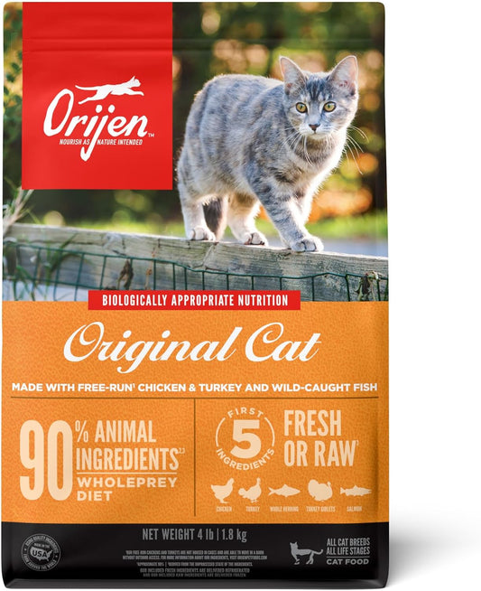 Grain Free High Protein Premium Dry Cat Food Original Recipe, 4Lb Bag