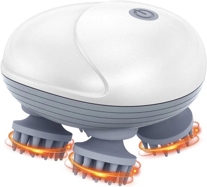 Handheld Pet Massager for Dogs and Cats, Electric Pet Massager with 4 Massage Heads, Portable Waterproof Scalp Massager for Relieving Tight Stiffness Muscles, Promote Bonding