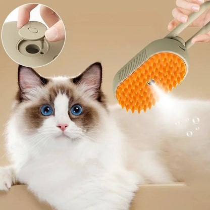 3-in-1 Pet Grooming Steam Brush for Cats and Dogs