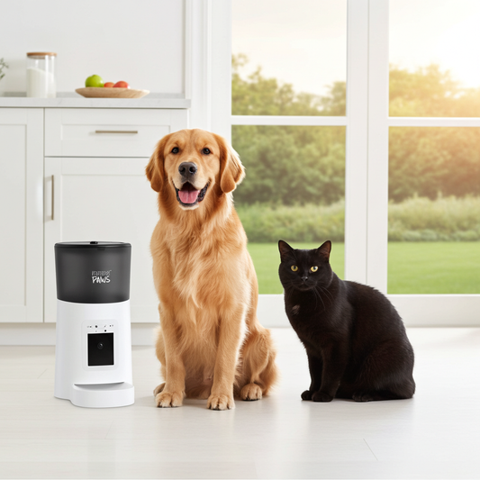 Penthouse Paws® Smart HD Feeder, Automatic Pet Food Dispenser, 6L, 1080p Camera, 2-Way Audio, Backup Power, 15 Meals/Day, White, for Cat & Dog