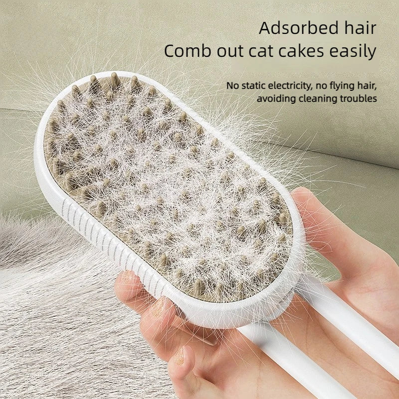 3-in-1 Pet Grooming Steam Brush for Cats and Dogs