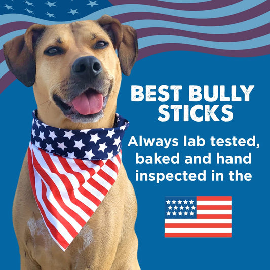 4 Inch All-Natural Bully Sticks for Dogs - 4” Fully Digestible, 100% Grass-Fed Beef, Grain and Rawhide Free | 8 Oz
