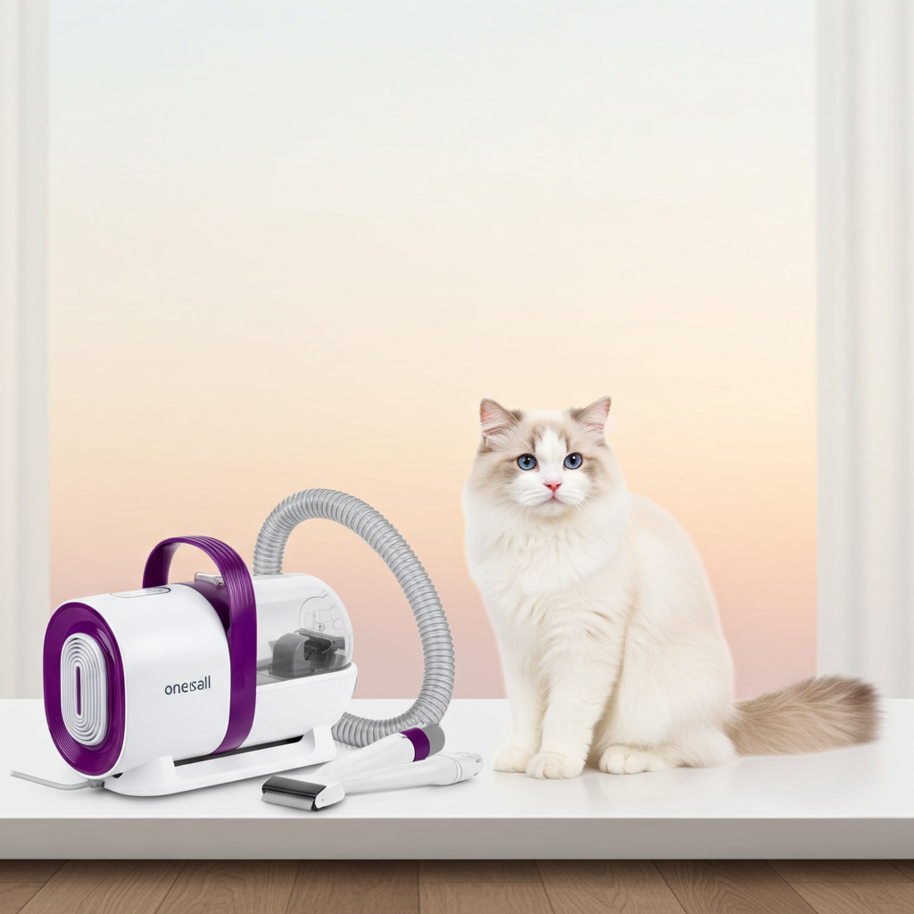 Oneisall pet grooming kit includes 7 proven grooming tools, Purple.