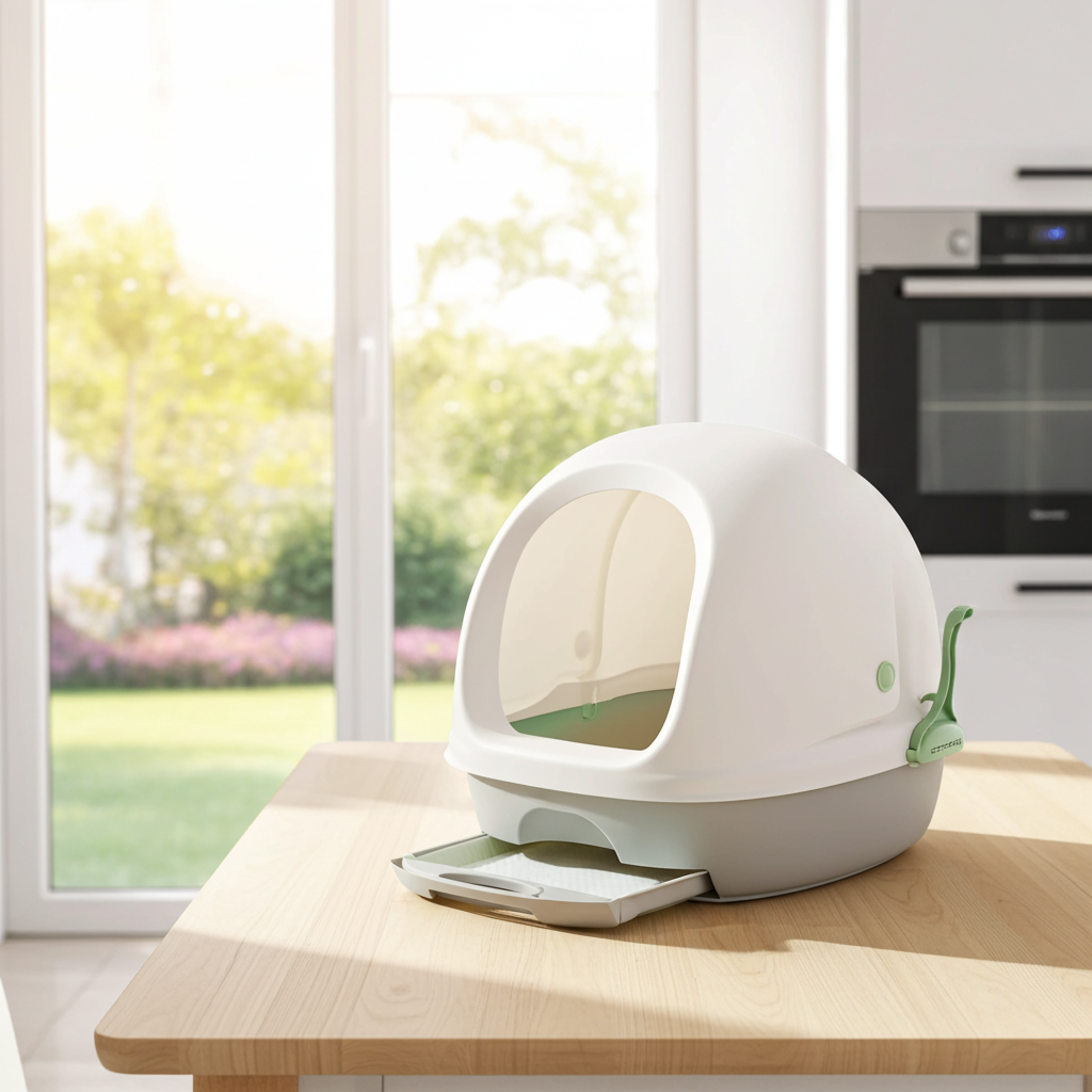 Breeze Covered Cat Litter Box System Kit with Pellet Cat Litter.