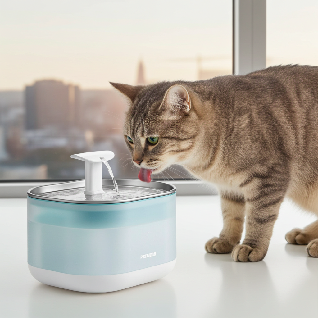 Petlibro Capsule Cat Water Fountain (67oz/2.1L) Ultra Quiet,, Metal Capsule.