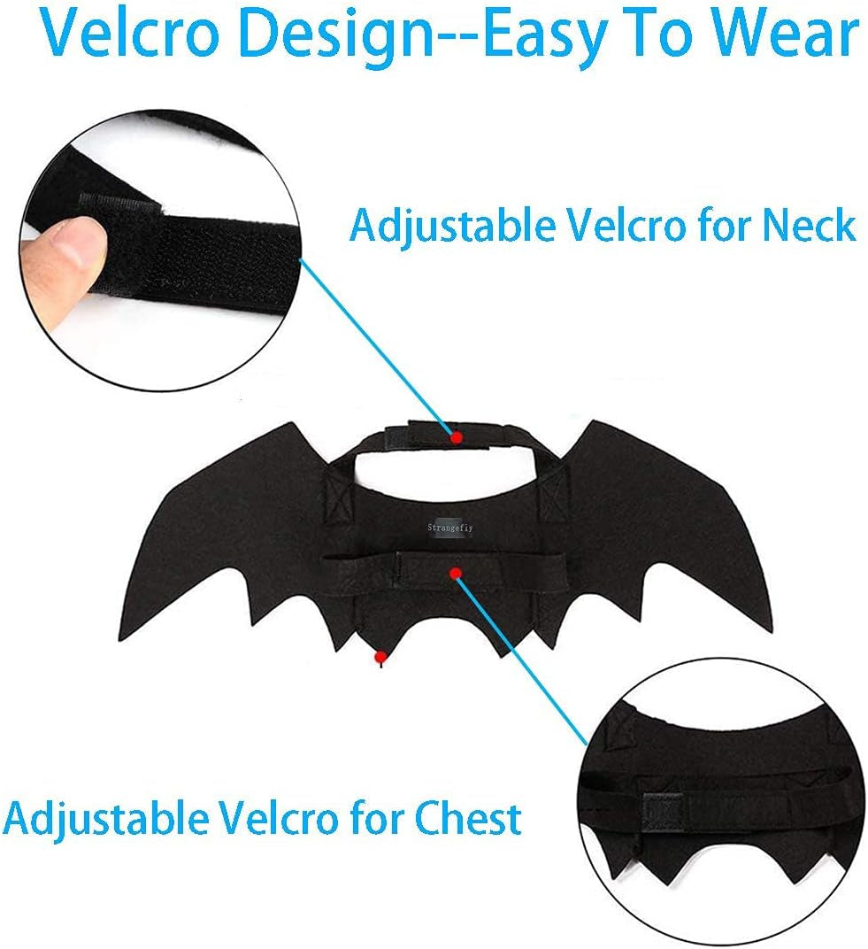 Halloween Bat Wings Pet Costume,Party Dress up Funny Cool Apparel,For Cat and Small Medium Large Dog(M)