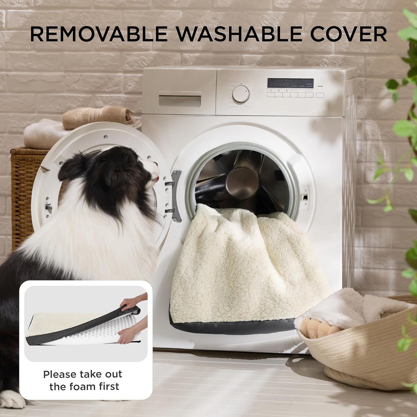 Dog Bed Medium Size Dog - Orthopedic Flat Puppy Beds with Removable Washable Cover, Egg Crate Foam Pet Mat, Suitable for Pet up to 35 Lbs