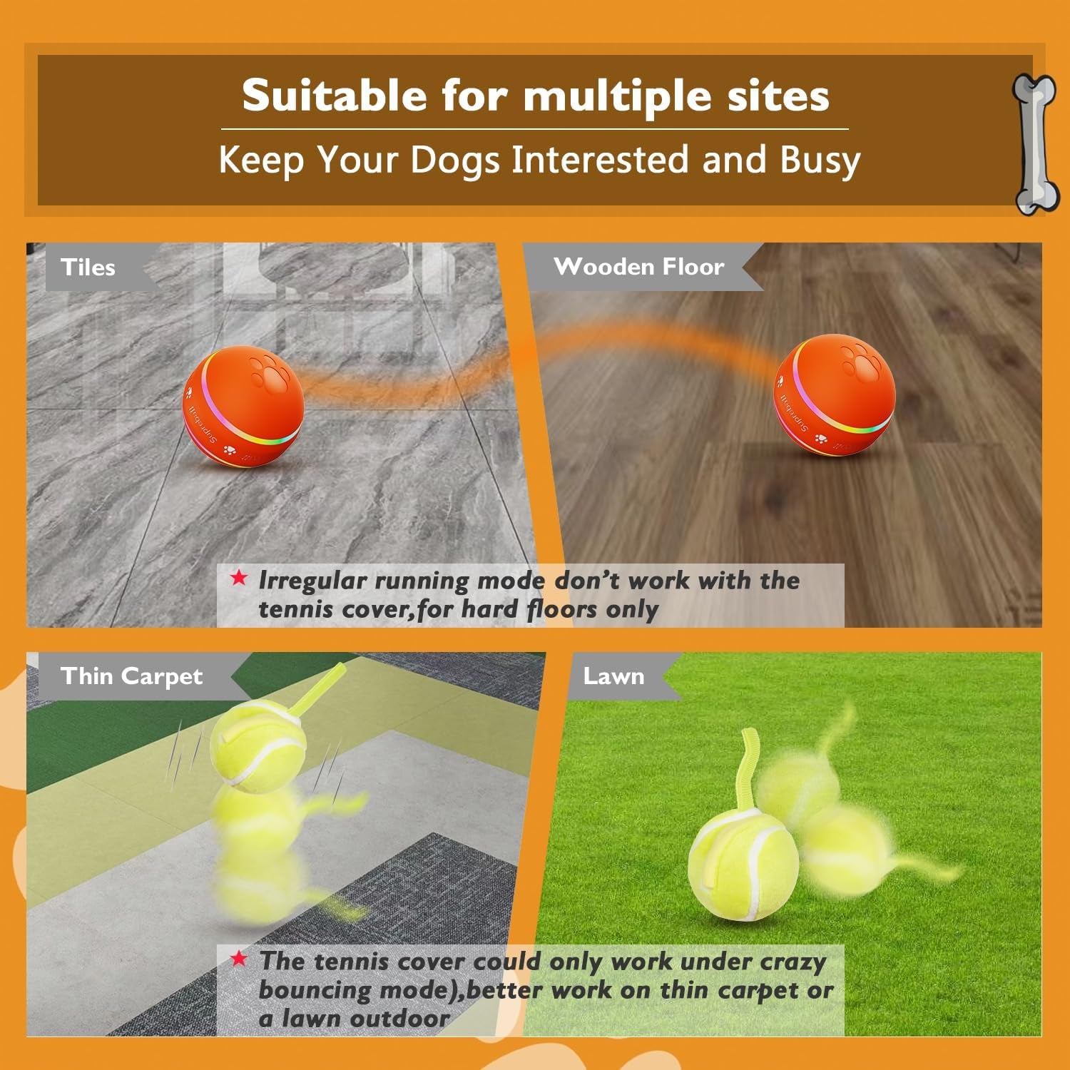 Interactive Dog Toys Dog Ball,[2023 Newly Upgraded] Durable Motion Activated Automatic Rolling Ball Toys for Puppy/Small/Medium/Large Dogs,Usb Rechargeable