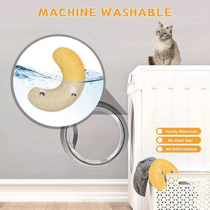 Ultra Soft Fluffy Small U-Shaped Calming Pet Pillow for Cats, Yellow