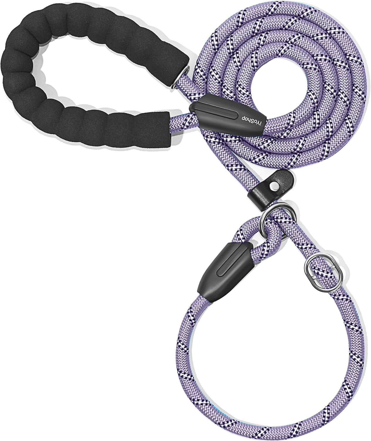 Durable Slip Lead Dog Leash with Padded Handle and Highly Reflective Threads, No Pull Dog Training Leash, (1/2" X 6 FT, Lavender)