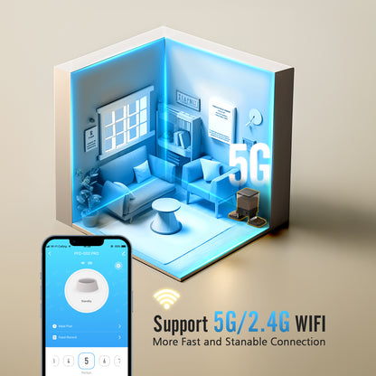 5L/20 Cups Automatic Cat Feeder with 5G Wifi & APP Control, PFD-002 PRO Double Bowl Cat Food Dispenser with 1 Desiccant Bag, Timed Automatic Pet Feeder for 2 Cats/2 Small Dogs - Black