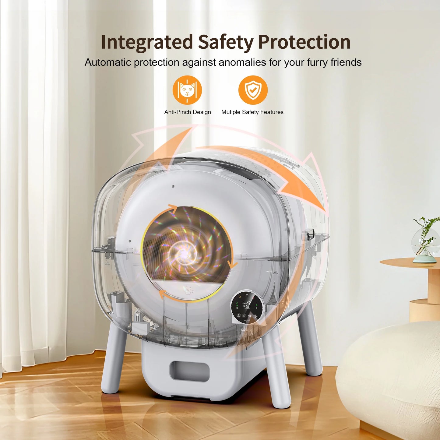 Self Cleaning Cat Litter Box Smart Automatic Litter Box with App Control, White