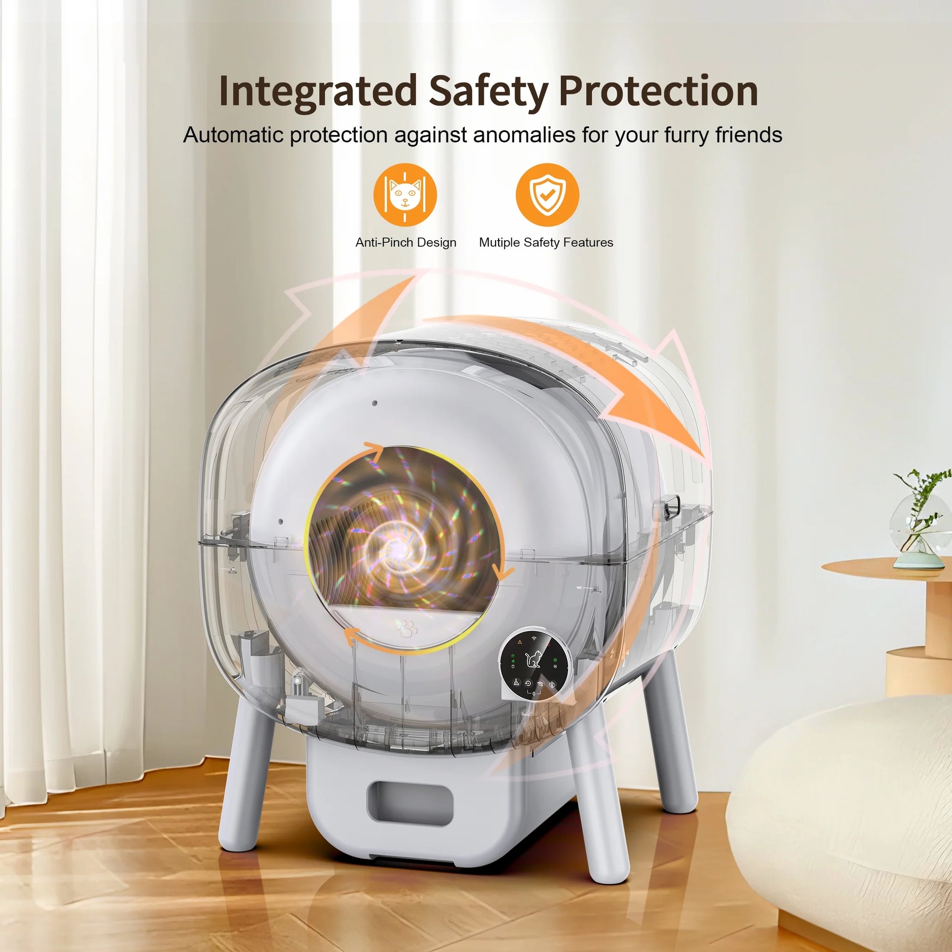 Self Cleaning Cat Litter Box Smart Automatic Litter Box with App Control, White