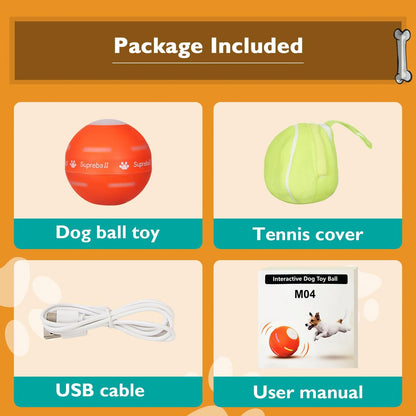 Interactive Dog Toys Dog Ball,[2023 Newly Upgraded] Durable Motion Activated Automatic Rolling Ball Toys for Puppy/Small/Medium/Large Dogs,Usb Rechargeable