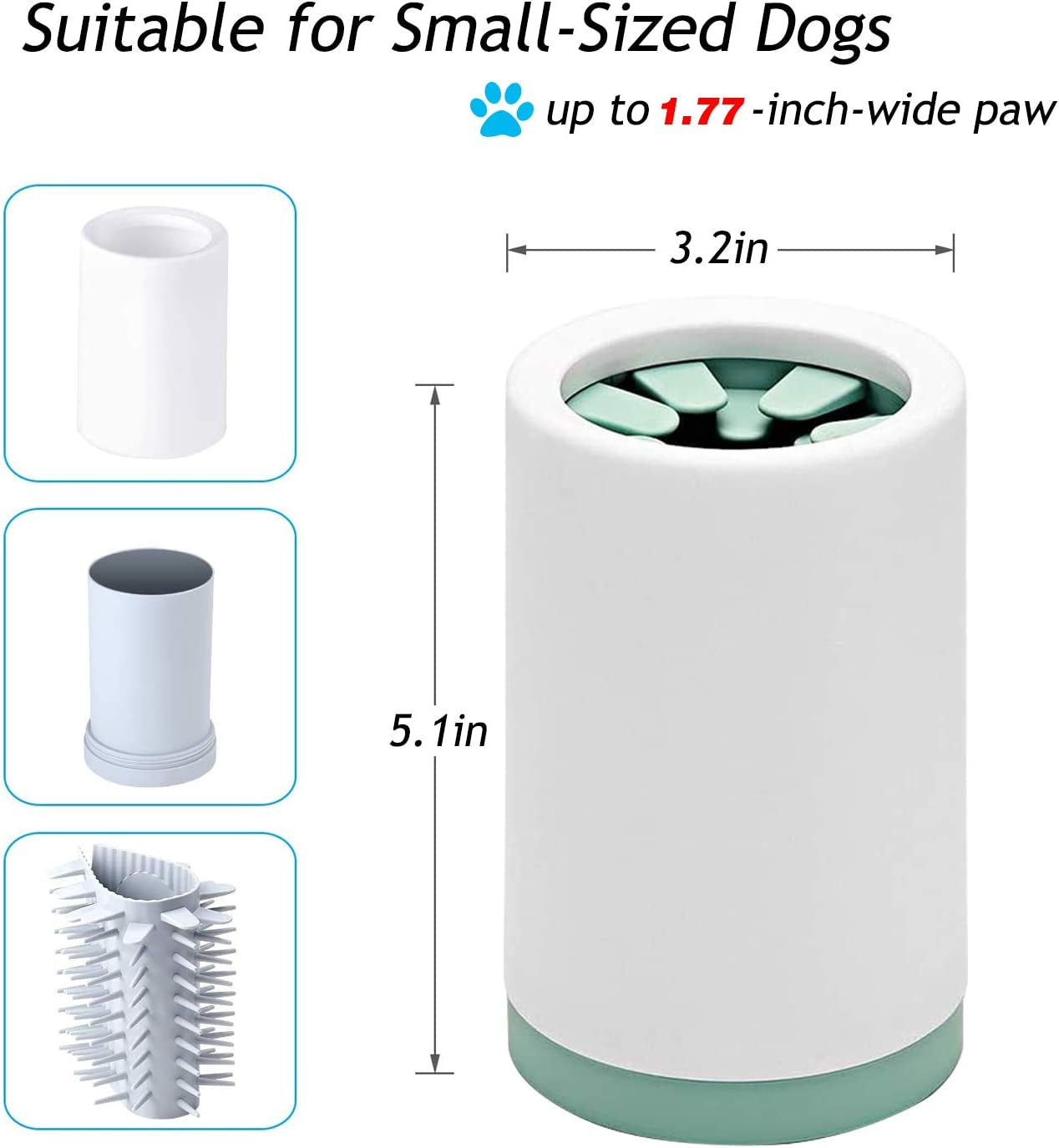 Dog Paw Cleaner - Portable Dog Paw Cleaner Foot Washer Cup for Small Medium Dogs and Cats