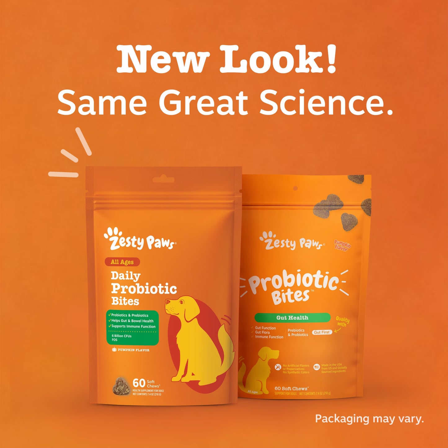 Probiotic Bites Pumpkin Flavor Dog Supplement, 60 Count