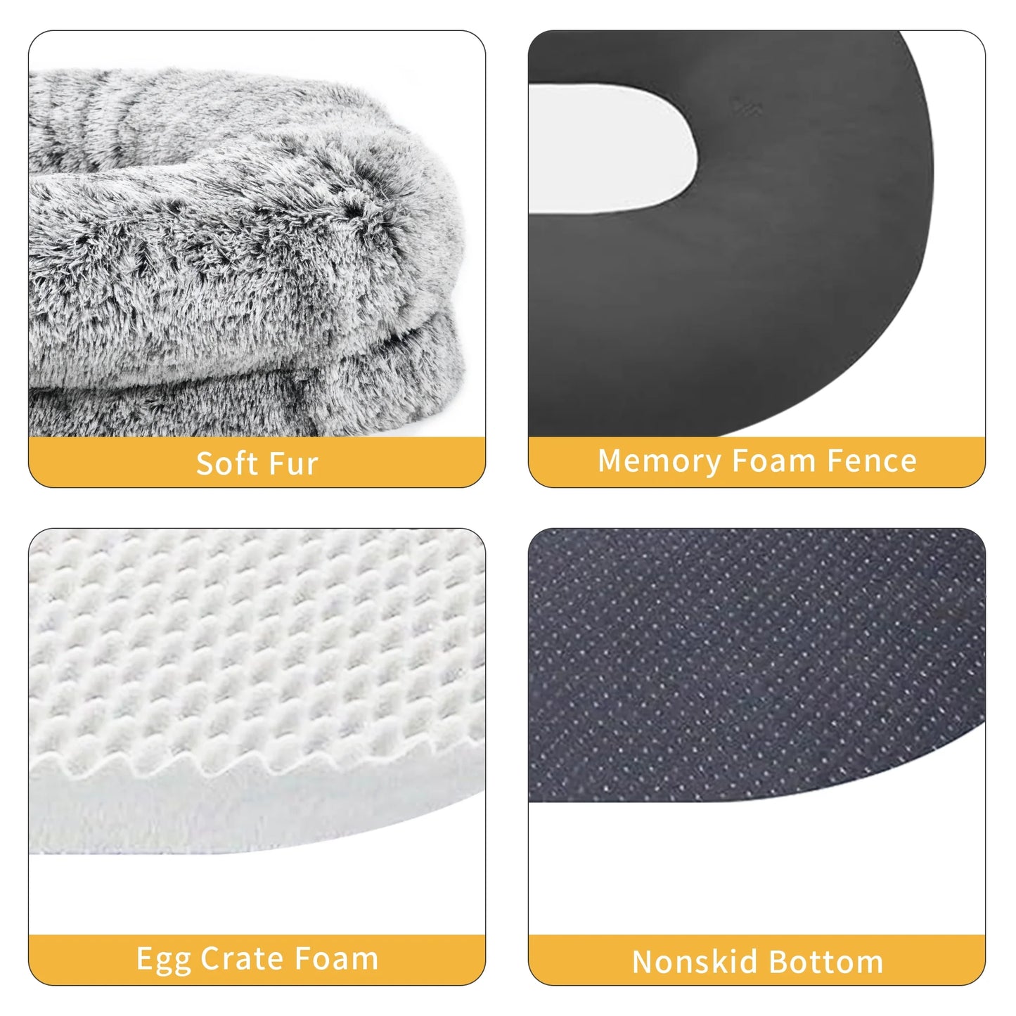 Human Dog Bed, Oversized Memory Foam Dog Bed, 79"X43" with Blanket and Pillow, Removable Fur Cover, Grey