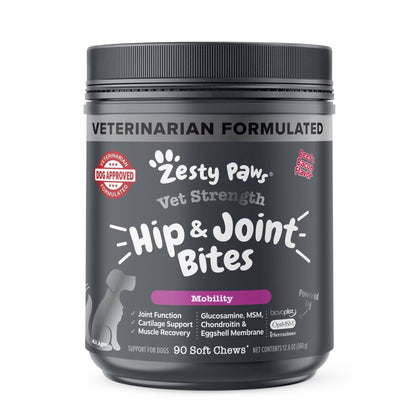 Vet Strength Hip & Joint Bites Beef & Bacon Flavor Dog Supplement, 90 Count