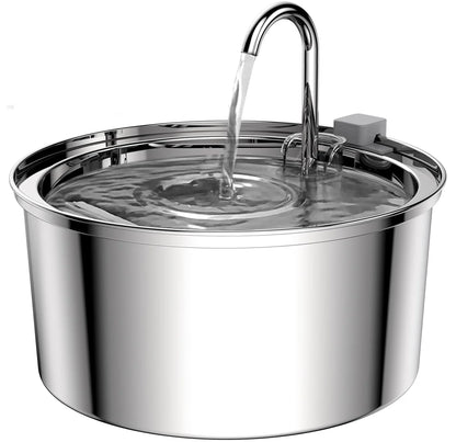 3.2L/108Oz Cat Water Fountain Premium Stainless Steel with 3 Filters, Automatic Pet Fountain Dispenser for Cats Dogs, with Ultra-Quiet Pump