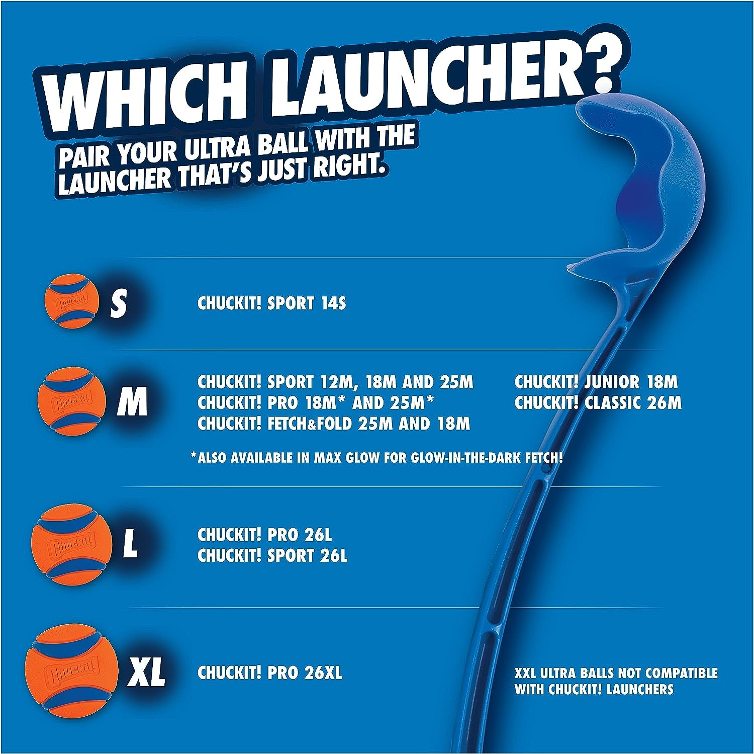 Classic 26M Dog Ball Launcher, 26" Length, Includes Medium Ball (2.5") for Dogs 20-60 Pounds, Made in USA
