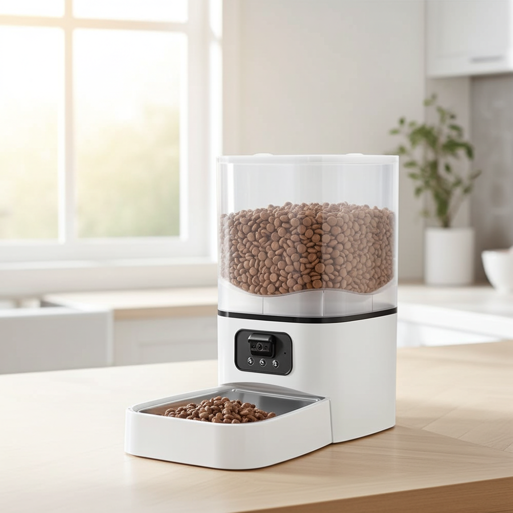 DOMIPET WIFI Automatic Cat &amp; Dog Feeder,  Wifi Cat Food Dispenser Dog Timed Feeder Two-Way Audio 6L Pet Feeder for Cat/Dog, APP