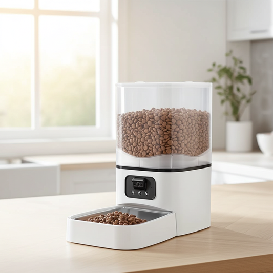 DOMIPET WIFI Automatic Cat &amp; Dog Feeder,  Wifi Cat Food Dispenser Dog Timed Feeder Two-Way Audio 6L Pet Feeder for Cat/Dog, APP