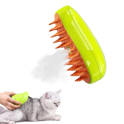 Steamy Cat Brush - 3 In1 Cat Steamy Brush, Self Cleaning Steam Cat Brush, Cat Steamer Brush for Massage, Cat Hair Brush for Removing Tangled and Loosse Hair